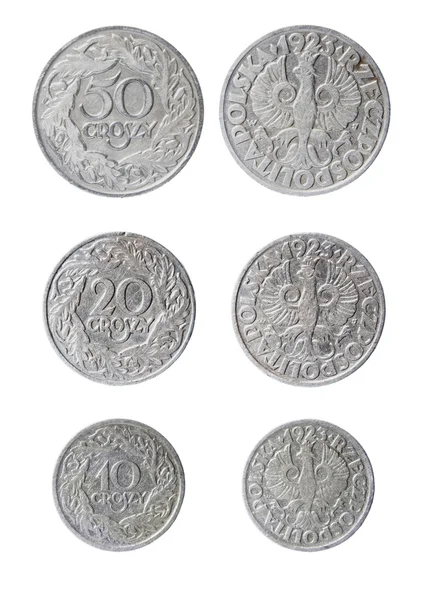 오래 된 폴란드어 동전 — 스톡 사진