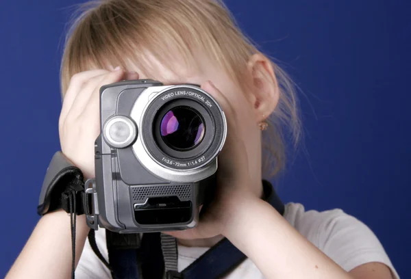 Girl shoot home video — Stock Photo, Image