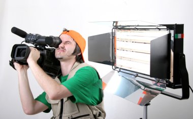 Cameraman shot with light clipart