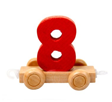 Isolated wooden number eight clipart