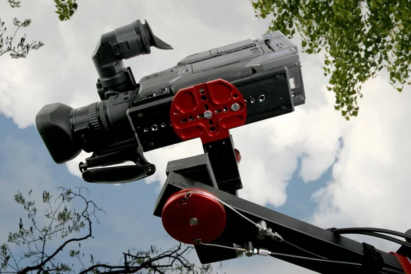 Camcorder on crane — Stock Photo, Image