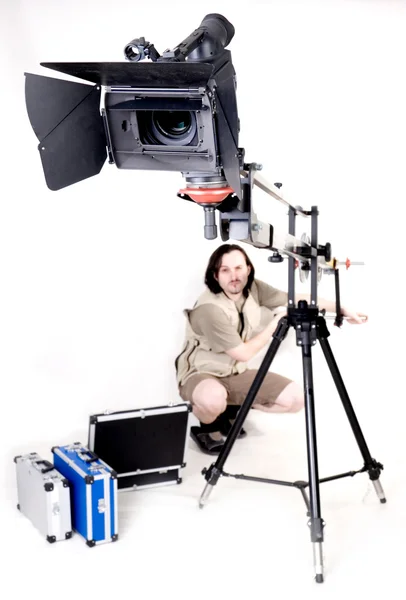 HD-videokamera på kran — Stockfoto