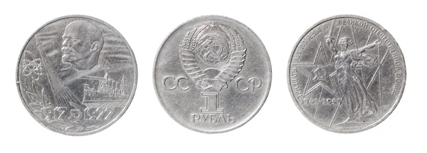 Izolované dvě mince SSSR — Stock fotografie