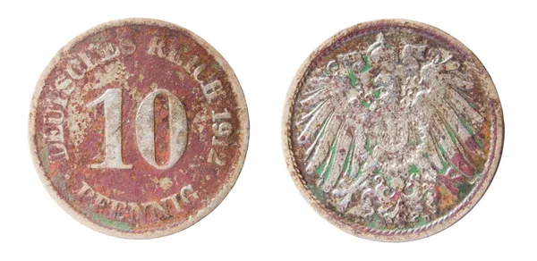 Gammel tysk mønt - Stock-foto