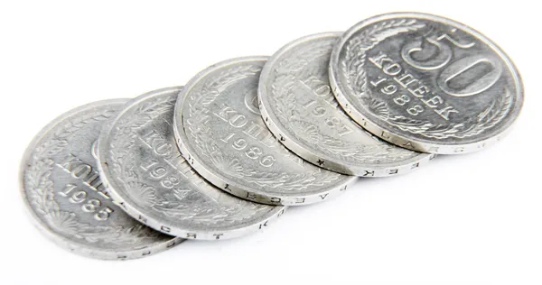 Las monedas de níquel de la URSS — Foto de Stock