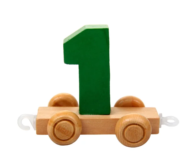 stock image Isolated wooden number one