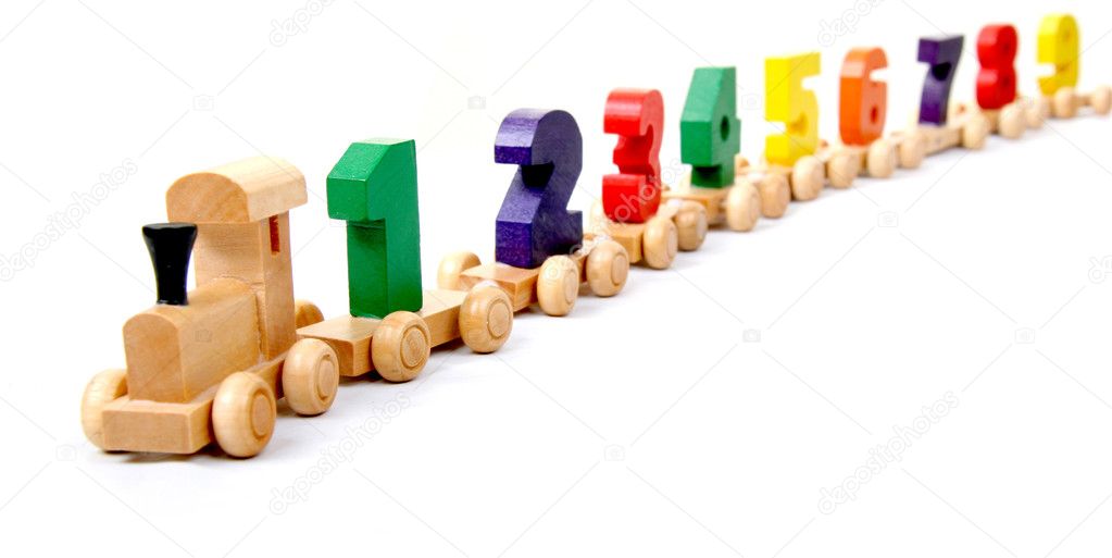 Wooden numbers train