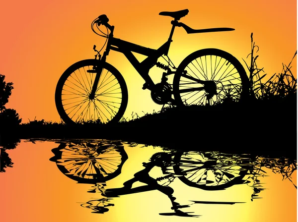 Reflexão de bicicleta — Vetor de Stock