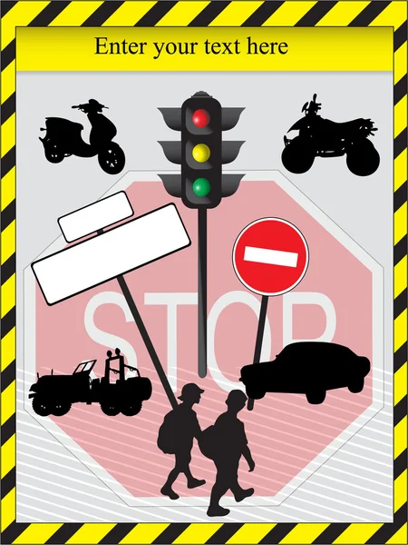 Carte de signe d'avertissement — Image vectorielle