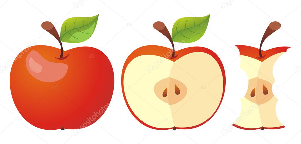Set of three apple icons.