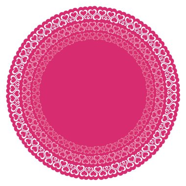 Circles with pink hearts clipart