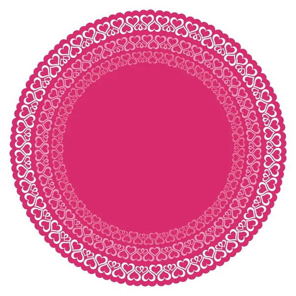 Cirklar med rosa hjärtan Royaltyfria illustrationer