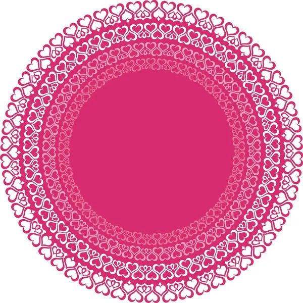 Круги с розовыми сердцами — стоковый вектор
