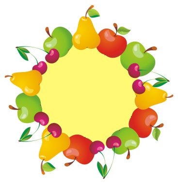 Frame with fruits clipart