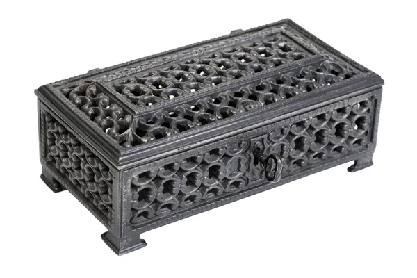 Antique metal jewelery casket — Stock Photo, Image