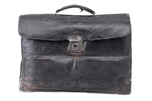 Cartera retro vieja (maletín) en blanco — Foto de Stock