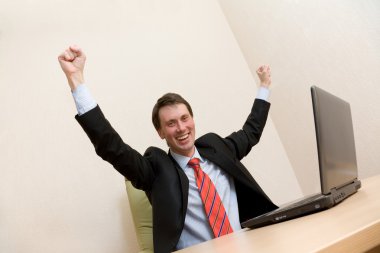 The pleased young businessman clipart