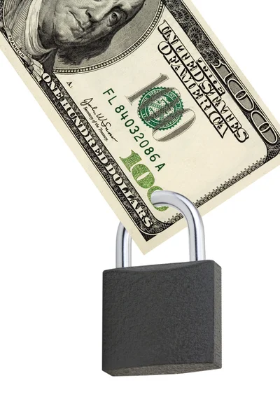 stock image Hundred dollar with a lock