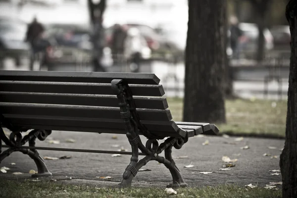 stock image Just a bench in the park