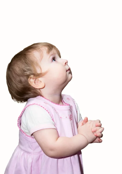 Klein meisje bidden — Stockfoto