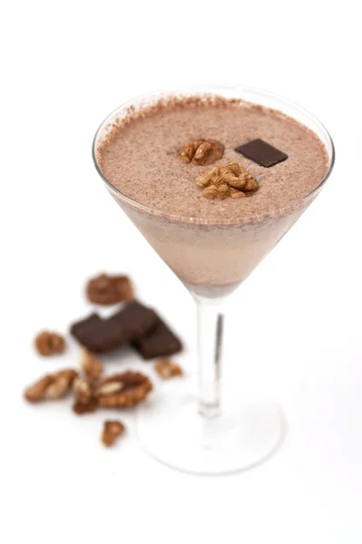 Chocolate nut-flavoured smoothie — Stock Photo, Image