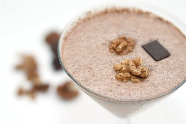 Chocolate nut-flavoured smoothie — Stock Photo, Image
