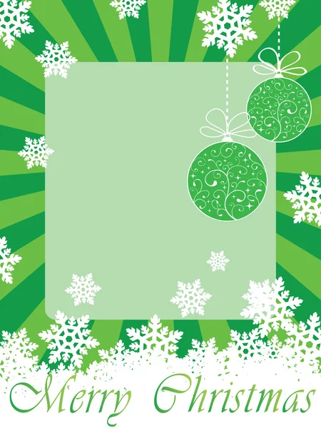 Zelený vánoční rám (karta) — Stockový vektor