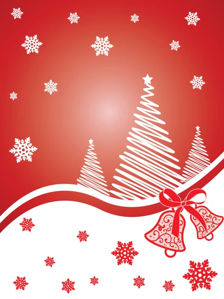 Noel kartı yılbaşı ağaçları ile — Stok Vektör