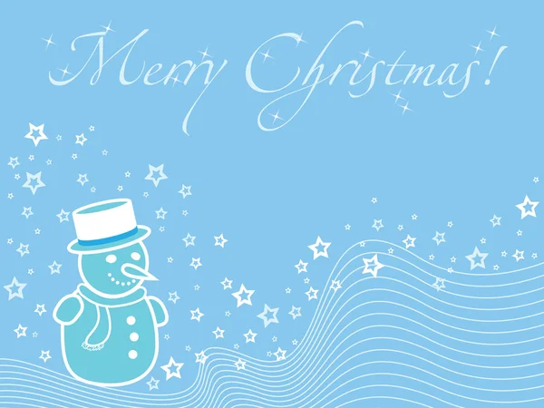 Fondo de pantalla azul navidad con muñeco de nieve — Archivo Imágenes Vectoriales