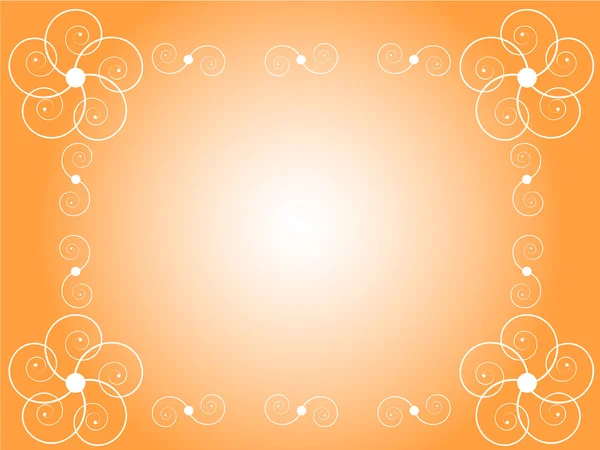 Blumenrahmen auf orangefarbenem Hintergrund — Stockvektor