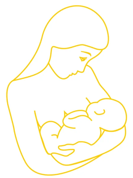 母亲母乳喂养她的孩子 — 图库矢量图片