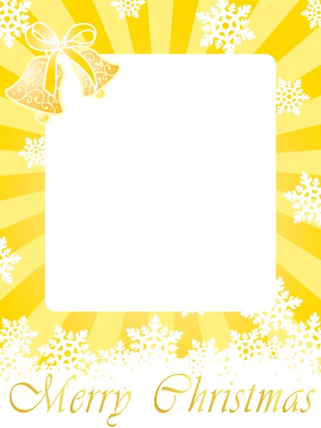 Gold christmas frame (card) — Stock Vector
