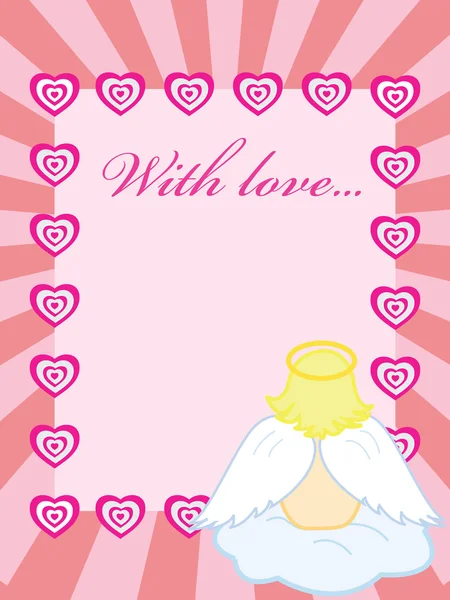 Valentine kort med baby angel — Stock vektor