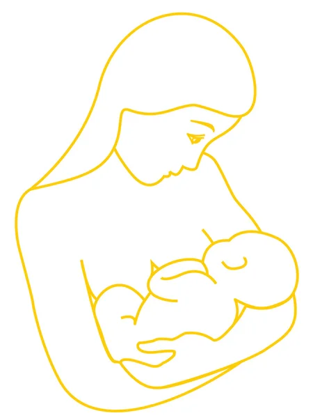 Mother breastfeeding her baby — Stock Vector