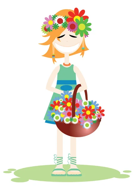 The girl in the summer — Stock Vector