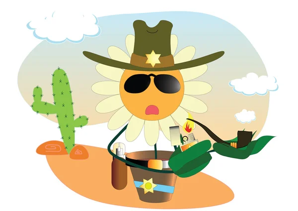 Vector camomile the sheriff — Stock Vector