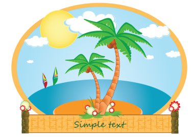 Palm trees about the sea clipart