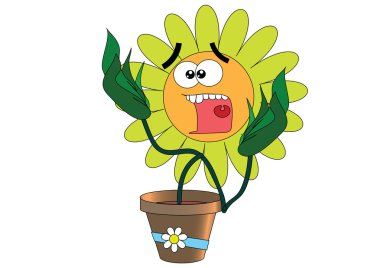 Vector cartoon camomile 12 clipart