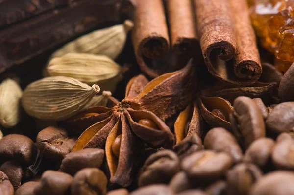 Aroma coffe. ingredients. — Stock Photo, Image