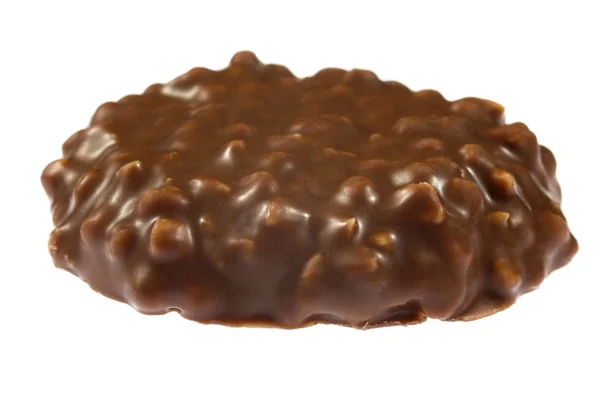 Шоколадное печенье на белом фоне — стоковое фото