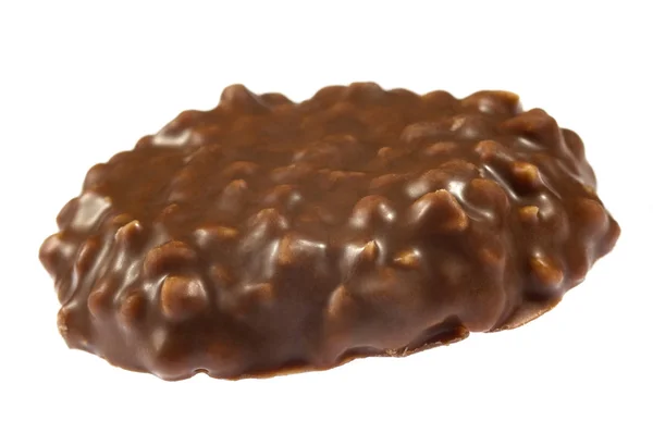 Galleta de chocolate sobre fondo blanco — Foto de Stock