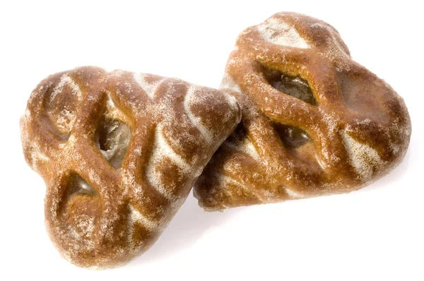 白地にハート形のクッキー — ストック写真