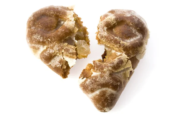 Srdce tvaru cookies na bílém pozadí — Stock fotografie
