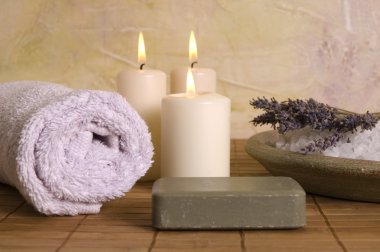 Lavender bath items. aromatherapy clipart