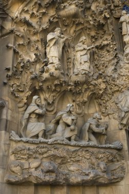 Barcelona'da sagrada familia ayrıntılarını