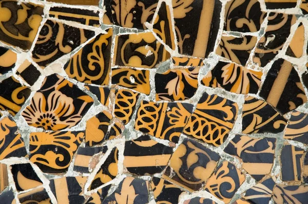 Detail of the ceramics from the Guadi bench — Stock Photo, Image