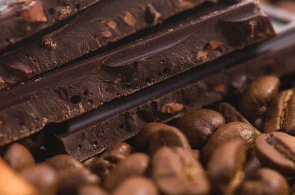 Koffie aroma. ingrediënten. koffie beens, chocolade — Stockfoto