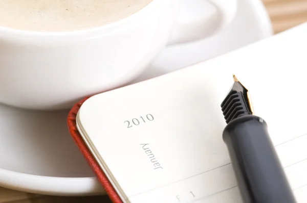 Nieuwe jaar en de eerste kopje koffie — Stockfoto