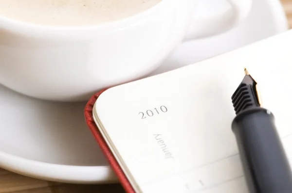 Yeni yıl ve kahve ilk fincan — Stok fotoğraf