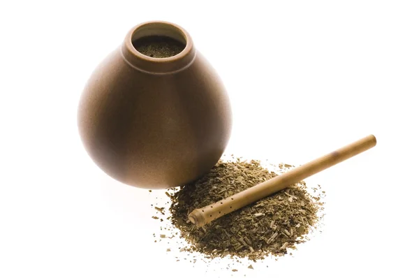 stock image Argentinian calabash with yerba mate